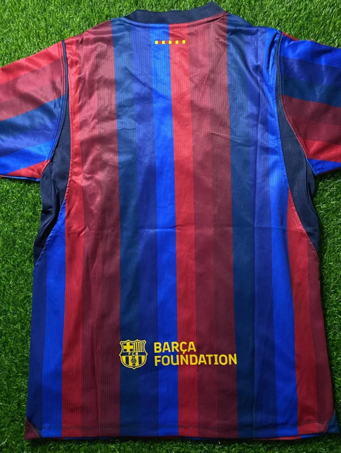 FC Barcelona Home Jersey Size M - Blue & Maroon with Yellow Accents