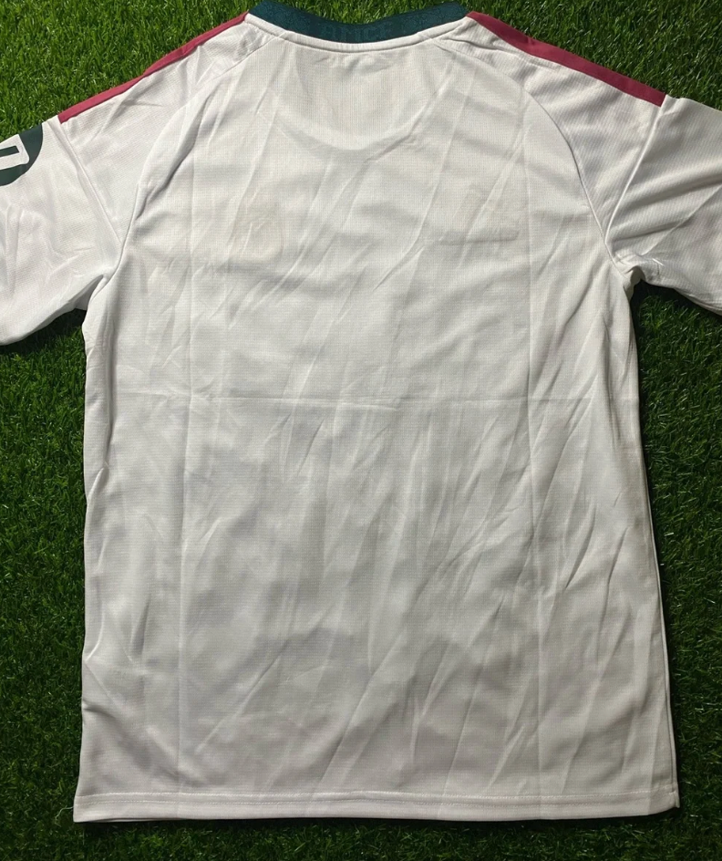 Real Madrid Home Jersey - Size M White with Burgundy and Dark Green Accents