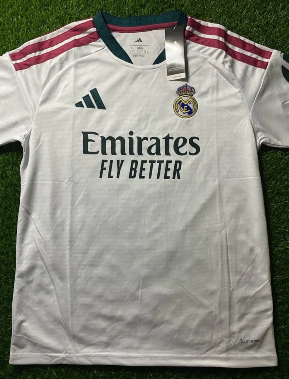 Real Madrid White Emirates Fly Better Jersey Size L