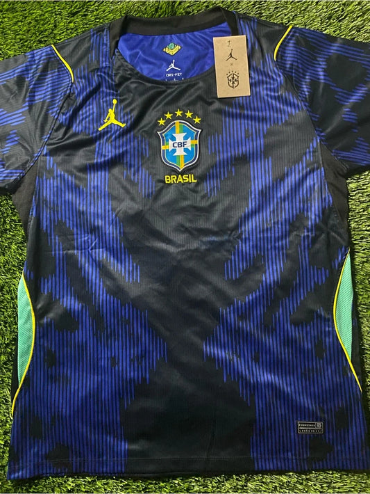 Brazil Soccer Jersey - Black, Royal Blue & Yellow Size L Fan version